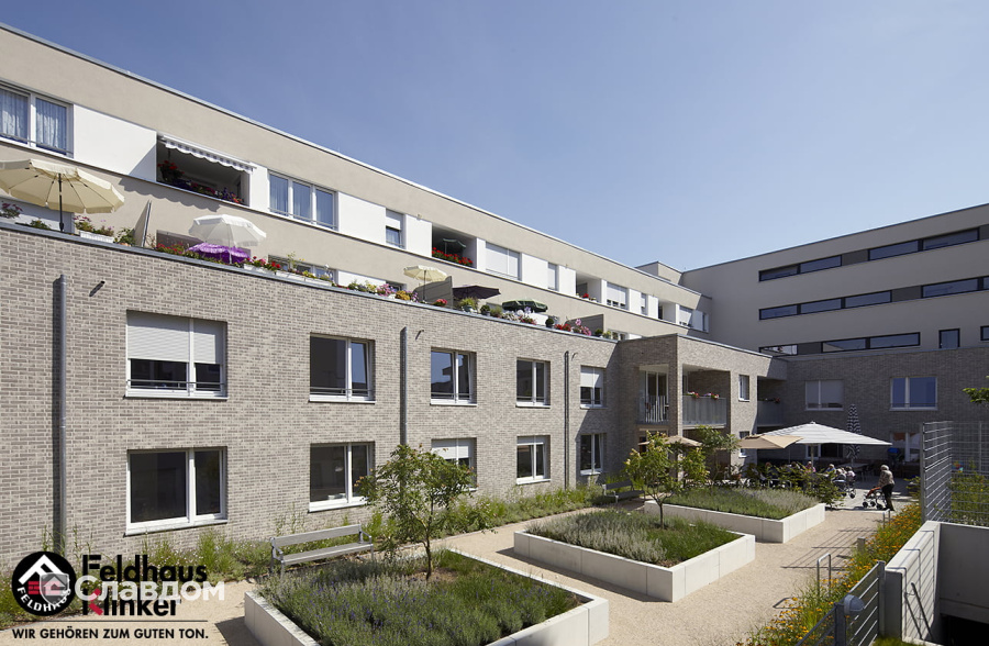 Малоэтажный жилой дом с облицовкой кирпичом Feldhaus Klinker 682 sintra argo blanco