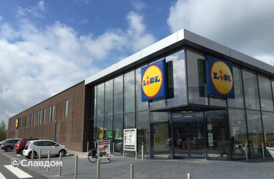 Здание супермаркета Lidl с облицовкой кирпичом Terca Patos Falls