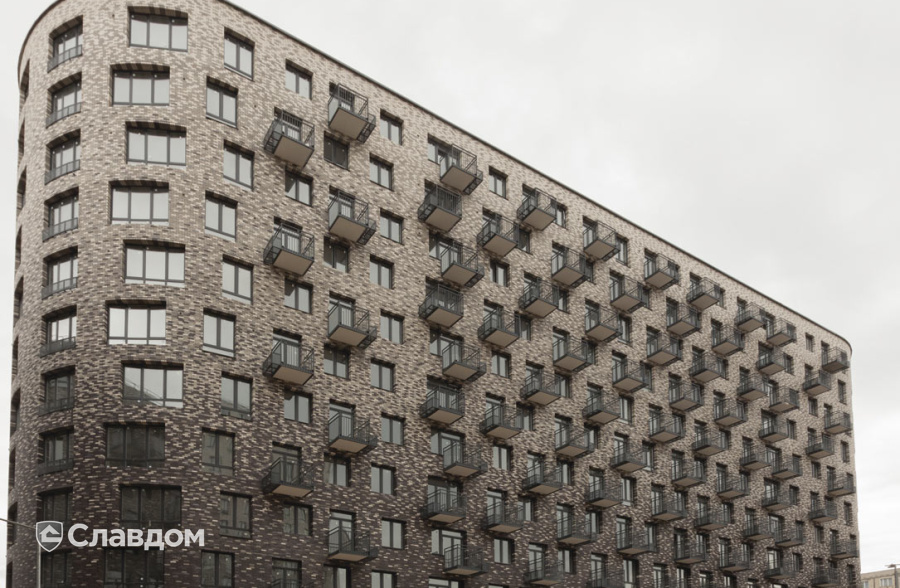 Жилой район с облицовкой кирпичом Roben Oslo perlweiss, Faro grau, Faro schwarz-nuanciert, Chelsea basalt-bunt, Manchester