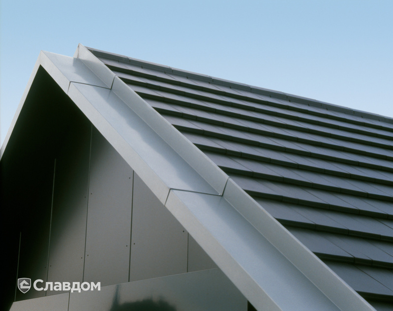 Дом с лаконичным дизайном с крышей из черепицы Creaton Domino Schieferton Engobiert