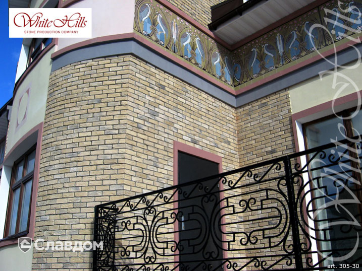Крыльцо с применением облицовочного камня White Hills Бремен Брик 305-30