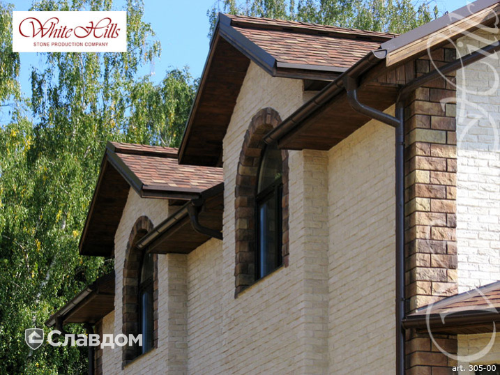Частный дом с применением облицовочного камня White Hills Бремен Брик 305-00