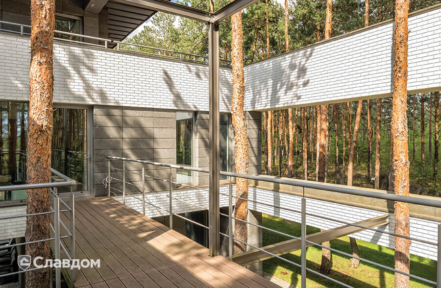 Здание с облицовкой фасадной клинкерной плиткой King Klinker Dream House 29 Just White