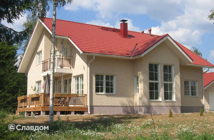 Частный дом с применением кирпичом Terca Kuura гладкий