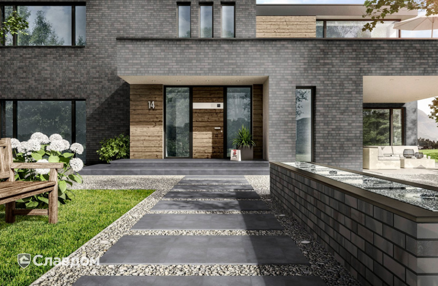 Загородный дом с отделкой клинкерной плиткой Stroeher Brickwerk