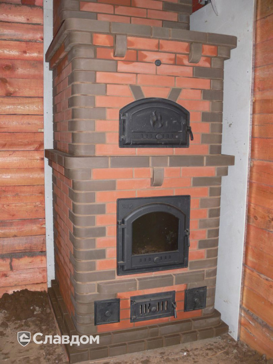Печь с использованием облицовочного кирпича Lode Janka+Brunis+Brunis F15