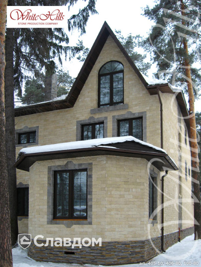 Коттедж с применением облицовочного камня White Hills Кросс Фелл 100-80