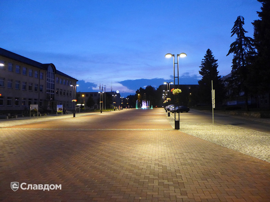 Площадь в г.Кайшядорис с применением брусчатки Penter Baltic Klinker Pavers Nuance