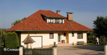 Коттедж с черепицей TONDACH Sulm antique engobe