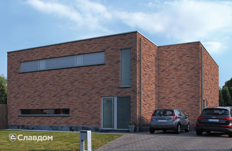 Загородный дом с облицовкой фасадной клинкерной плиткой King Klinker Old Castle HF05 Brick street