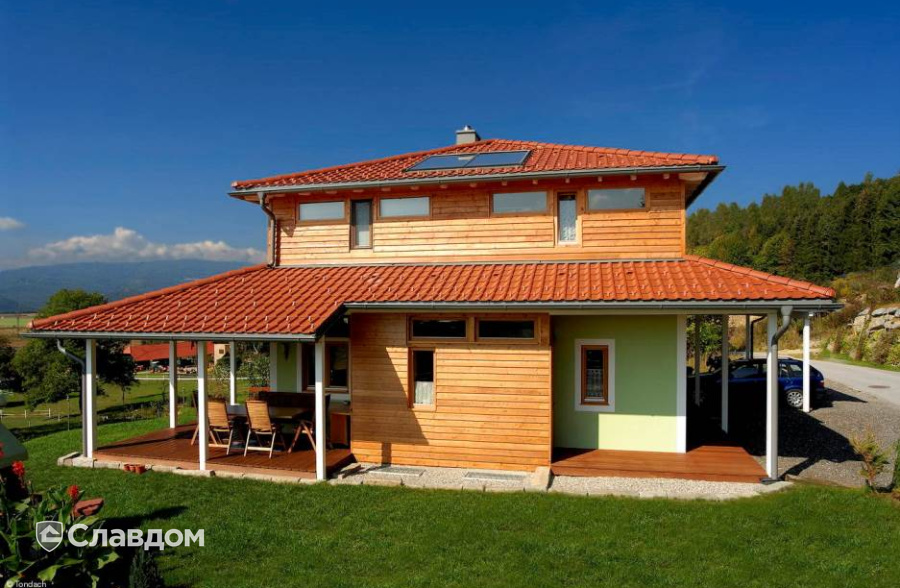 Частный дом с черепицей TONDACH Sulm red engobe