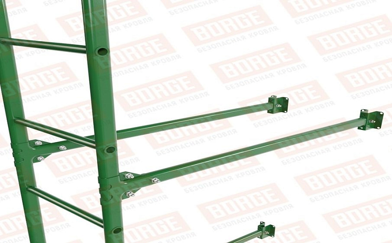 Лестница фасадная Borge (нижняя секция) оцинкованная RAL 6002, 2,7 м