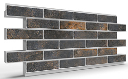 Термопанель на пенополистироле (ППС) с клинкерной плиткой BestPoint Exclusive Metal Dark 1145*470*80 мм