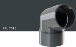 Колено 67 градусов KROP PVC для системы D 75/63 мм, RAL 7016