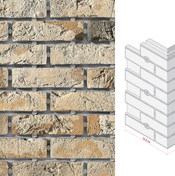Термопанель угловая White Hills Лондон брик Design Y304-15, толщина пенополистирола 60 мм