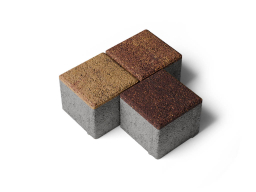 Плитка тротуарная Квадрат Б.3.К.8 листопад гранит осень, 100*100*80 мм