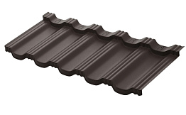 Модульная металлочерепица Aquasystem Гетеборг XXL PE RoofTop Бархат RAL 8019, 1205*465 мм