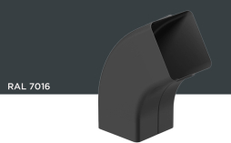 Колено Qstalyo 72 градуса RAL 7016 для системы D 125/80*80 мм