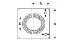 Противопожарная вентилируемая пластина Schiedel ICS 25 30-45 град., D 150/200 мм
