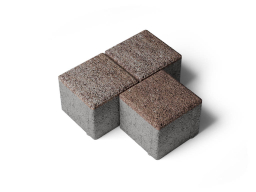 Плитка тротуарная Квадрат Б.3.К.8 листопад гранит хаски, 100*100*80 мм