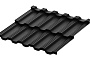 Модульная металлочерепица Aquasystem Гетеборг XXL PE RoofTop Бархат RAL 9005, 1205*865 мм