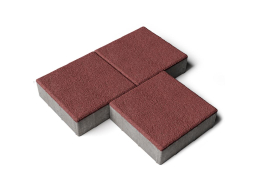 Плитка тротуарная Квадрат Б.1.К.10 гранит красный, 300*300*100 мм 