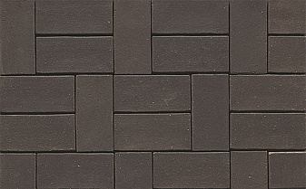 Клинкерная брусчатка Muhr №05 Eisenschmelz Schwarzbraun, 200*100*52 мм