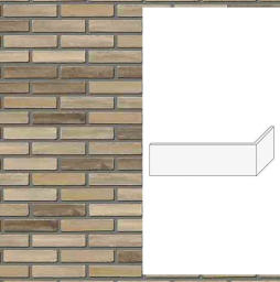 Гибкий кирпич StoCleyer B, угловой элемент 4/4 corner, 11170 коричневый, NF, 240/115*71*4-8 мм