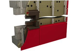 Подсистема НФС HILTI для алюминиевого композита, крепление скрытым способом на иклях и косых салазках