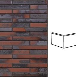 Клинкерная плитка угловая King Klinker KING SIZE LF01 Castle forge, 240*52*115*14 мм