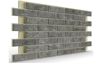Термопанель на пенополиуретане (ППУ) с клинкерной плиткой BestPoint Exclusive Cement Dark 1166*616*65 мм