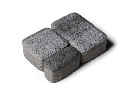 Плитка тротуарная Классико Б.4.КО.6 листопад гранит антрацит, комплект 3 шт, толщина 60 мм