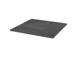 Клинкерная угловая ступень с насечками Paradyz Semir, Grafit, 300*300*11 мм