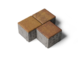 Плитка тротуарная Квадрат Б.3.К.8 листопад гладкий осень, 100*100*80 мм