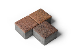 Плитка тротуарная Квадрат Б.3.К.6 листопад гранит арабская ночь, 100*100*60 мм