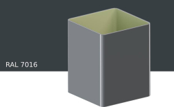 Труба KROP PVC Квадрат для системы D 135/80*80 мм, RAL 7016, 3 м