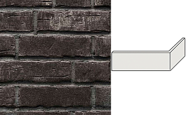 Клинкерная плитка угловая Stroeher Steinlinge 376 platinschwarz рельефная NF14, 240*71*115*14 мм