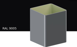 Труба KROP PVC Квадрат для системы D 135/80*80 мм, RAL 9005, 4 м
