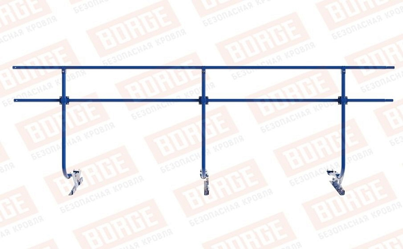 Кровельное ограждение Borge для фальцевой кровли оцинкованное RAL 5005, 300*90 см