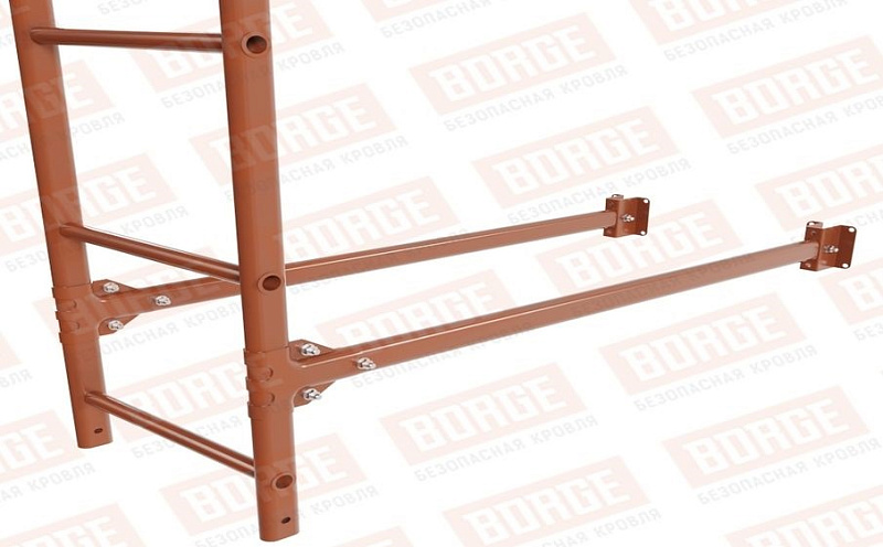 Лестница фасадная Borge (верхняя секция) оцинкованная RAL 8004, 2,7 м