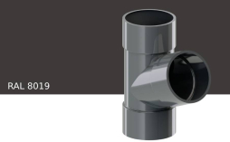 Тройник 67 градусов KROP PVC для системы D 130/90 мм, RAL 8019