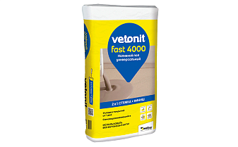 Универсальный наливной пол vetonit fast 4000, серый, 20 кг
