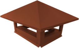 Дымник на трубу Grand Line 520*390 мм 0,5 Satin с пленкой RAL 8004 терракота