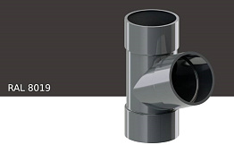 Тройник 67 градусов KROP PVC для системы D 75/63 мм, RAL 8019
