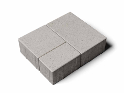 Плитка тротуарная Старый город Б.1.Фсм.8 стандарт гладкий белый, комплект 3 шт, толщина 80 мм