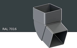 Колено 67 градусов KROP PVC Квадрат для системы D 135/80*80 мм, RAL 7016