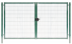 Распашные ворота Grand Line Medium New Lock, RAL 6005, 1730*4000 мм