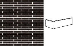Клинкерная плитка угловая King Klinker Free Art 17 Onyx black, 250*65*120*10 мм
