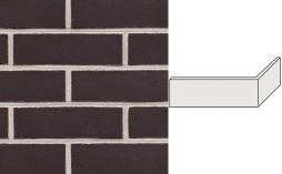 Клинкерная плитка угловая ручной формовки Feldhaus Klinker NF 9 W700 anthracit liso 240*71*115*9 мм