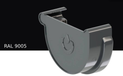 Заглушка желоба правая KROP PVC для системы D 130/90 мм, RAL 9005